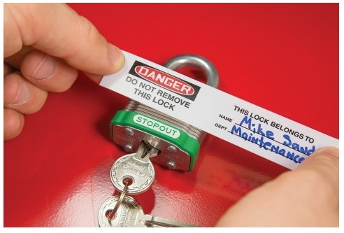 Padlock ID Label, Wrap Around Style - Latex, Supported